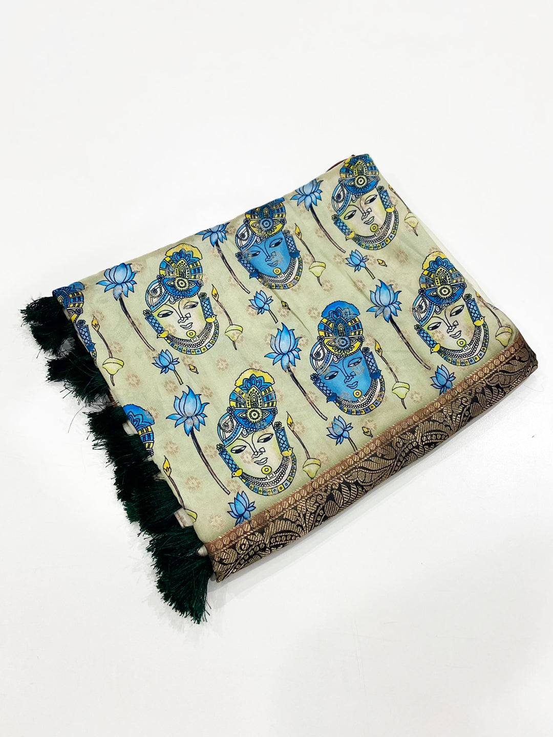 Royal Banarasi Silk Krishna Motif Pattu Saree