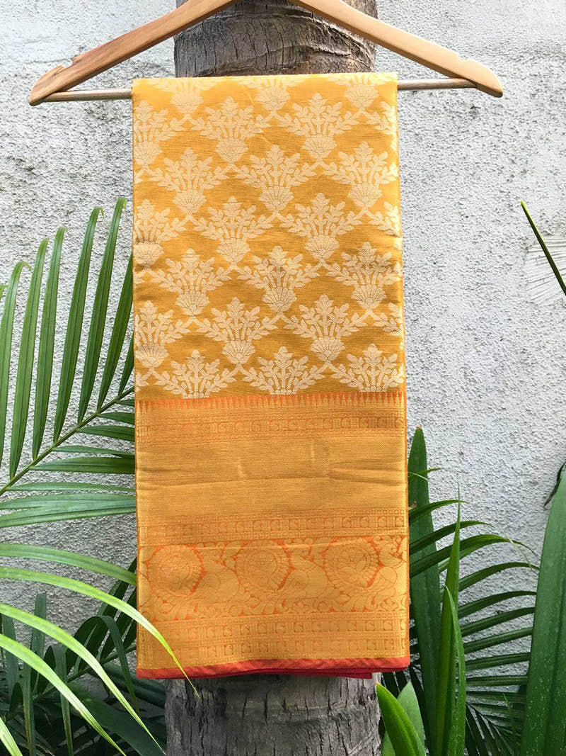 Trendy One Gram Gold Tissue Kanjivaram Soft Silk Saree