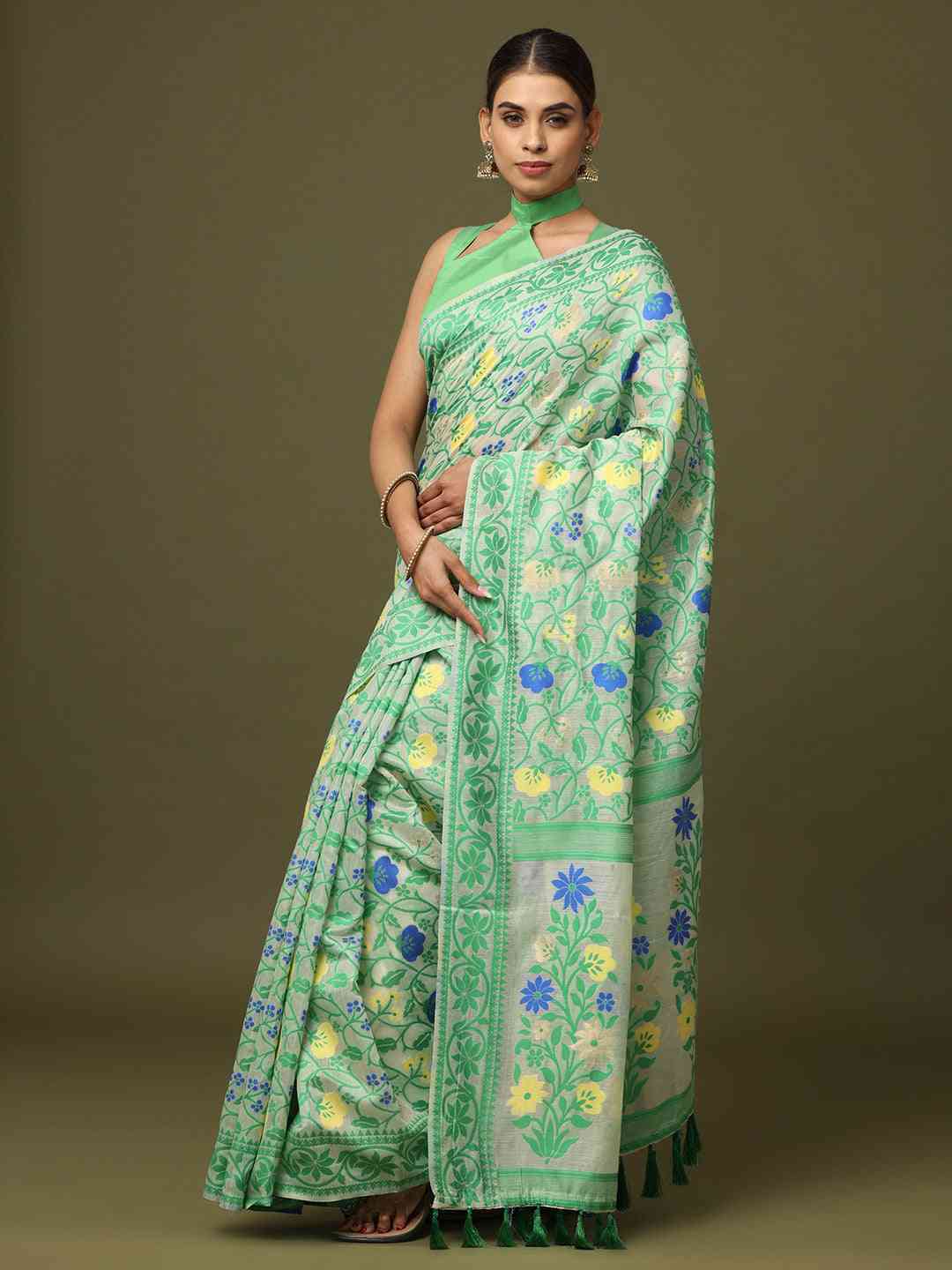  Dhakai Jamdani Cotton Silk Saree