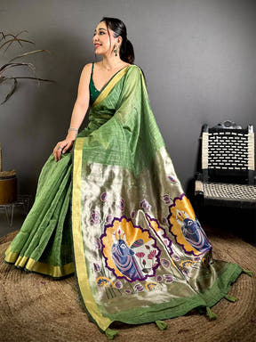 Exclusive Pichwai Jacquard Rich Pallu Saree
