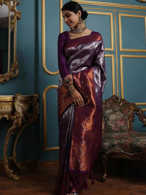  Kanjivaram Silk Saree With Zari Work 
