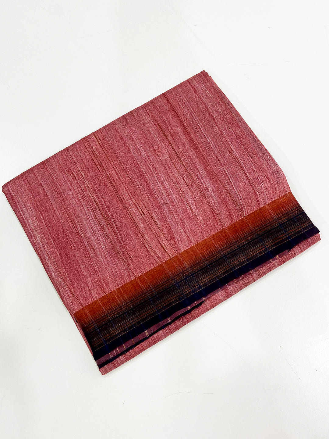 Rose Pink Tussar Ghicha Print Saree