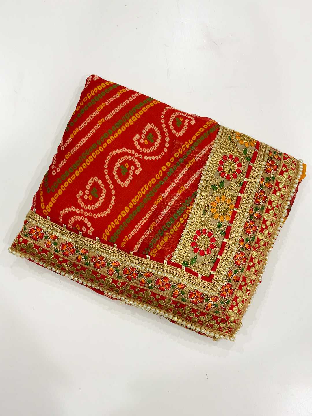 Regal Chinnon Foil Work Saree
