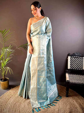 Blue Soft Kanjivaram Silk Saree