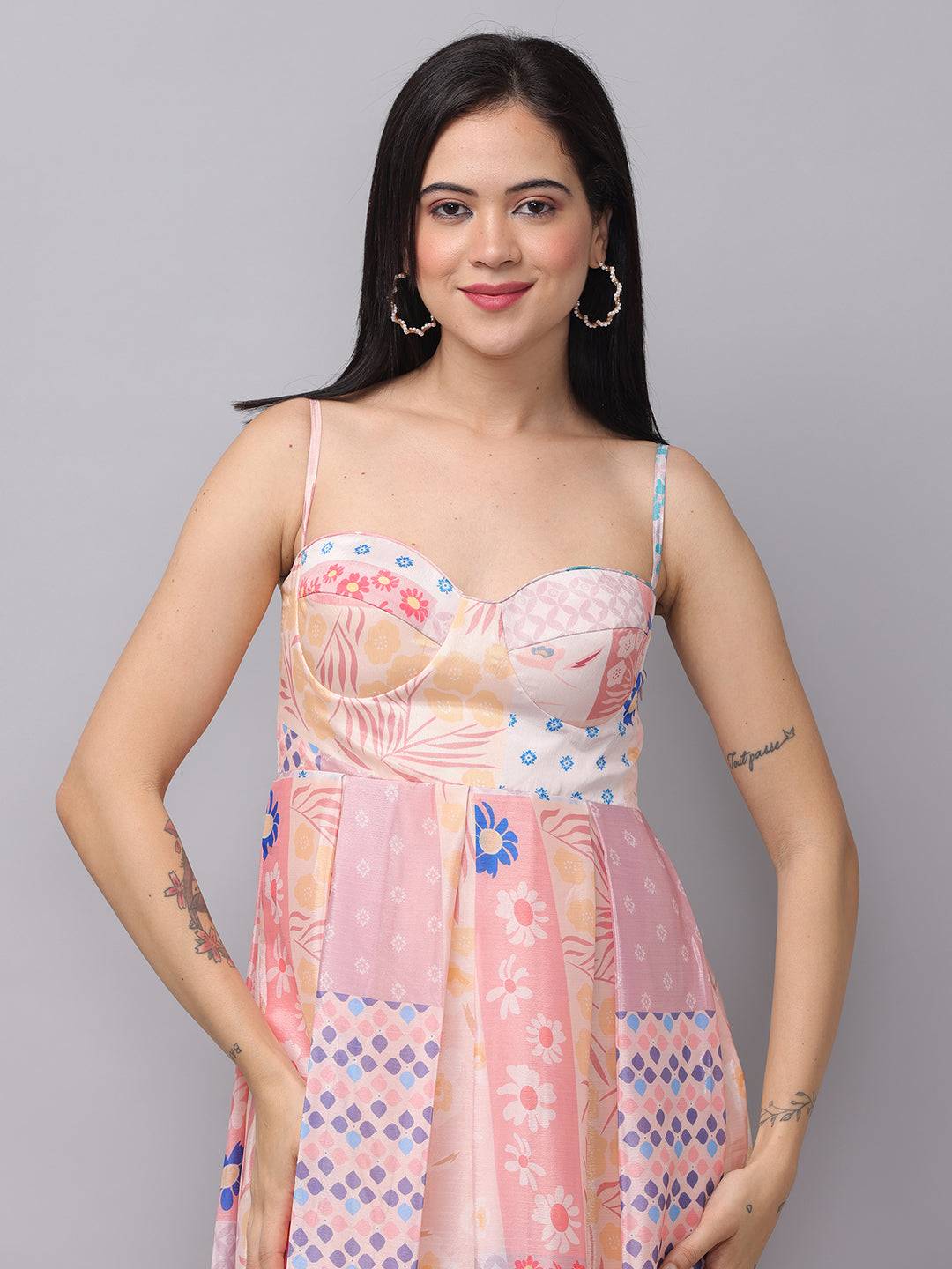 Serene Sunrise Corset Dress close-up