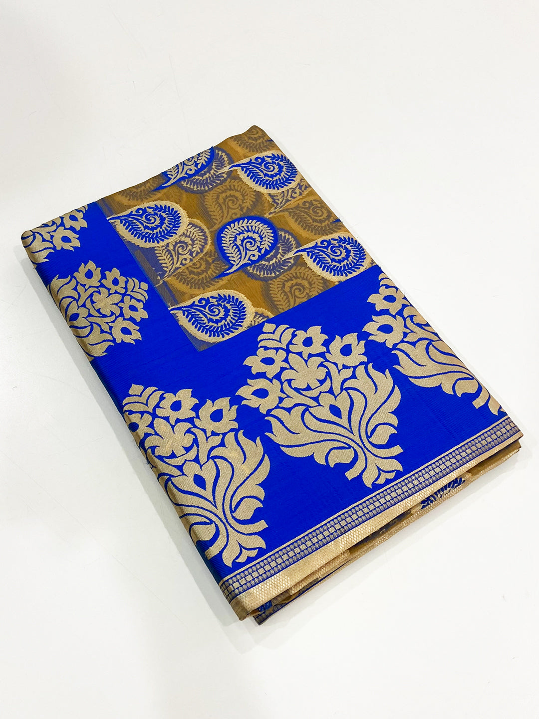 Blue Glass Organza Minakari Pallu Saree