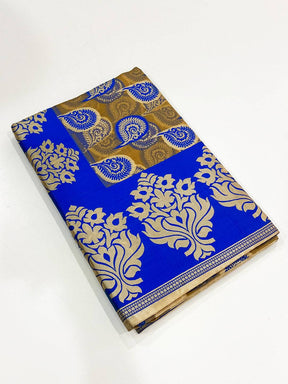 Blue Glass Organza Minakari Pallu Saree