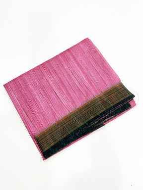 Pink Tussar Ghicha Print Saree