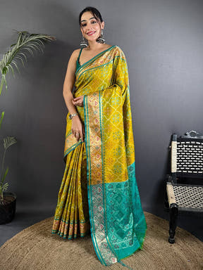 Radiant Pochampally Patola Silk Saree

