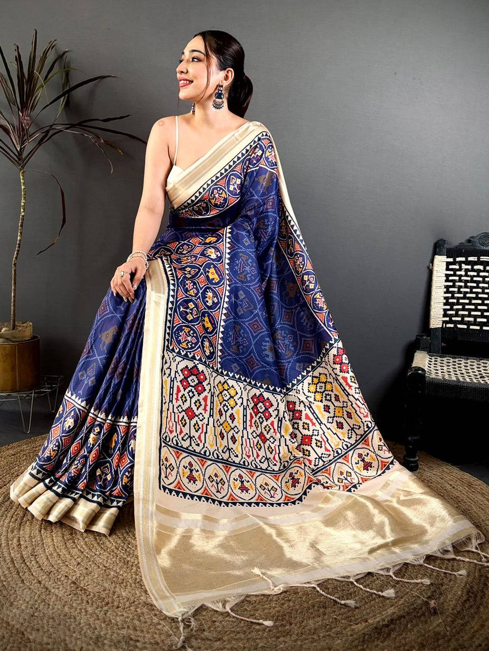 Majestic Navy Soft Kanchi Silk Saree