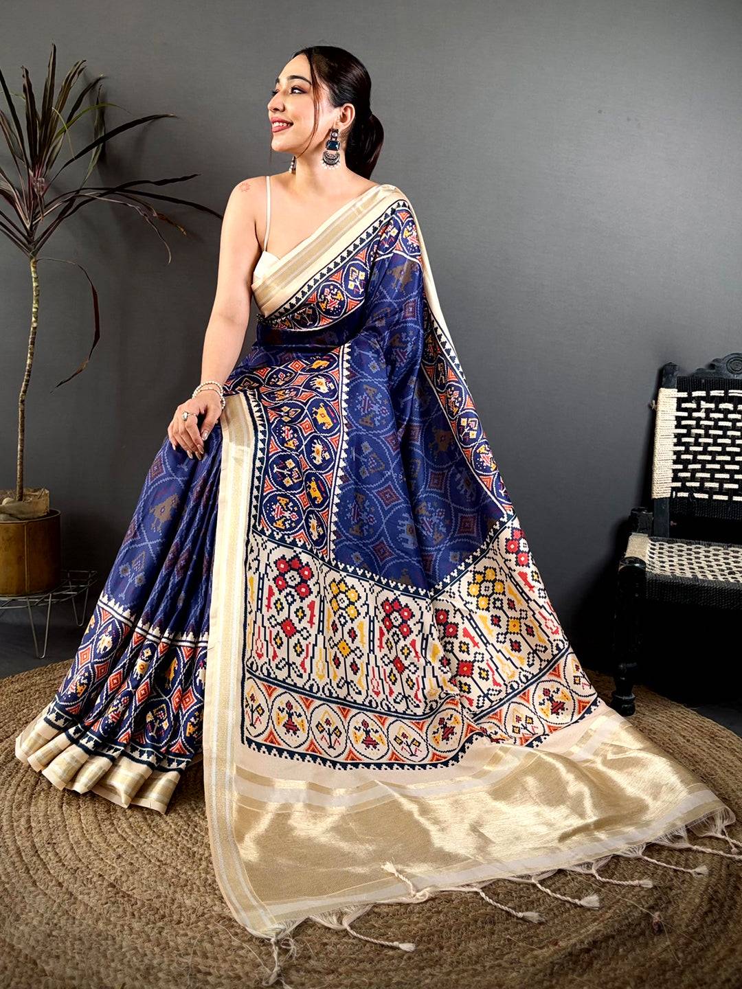 Majestic Navy Soft Kanchi Silk Saree