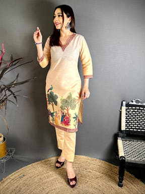 Elegant Mughal V Neck Kurti