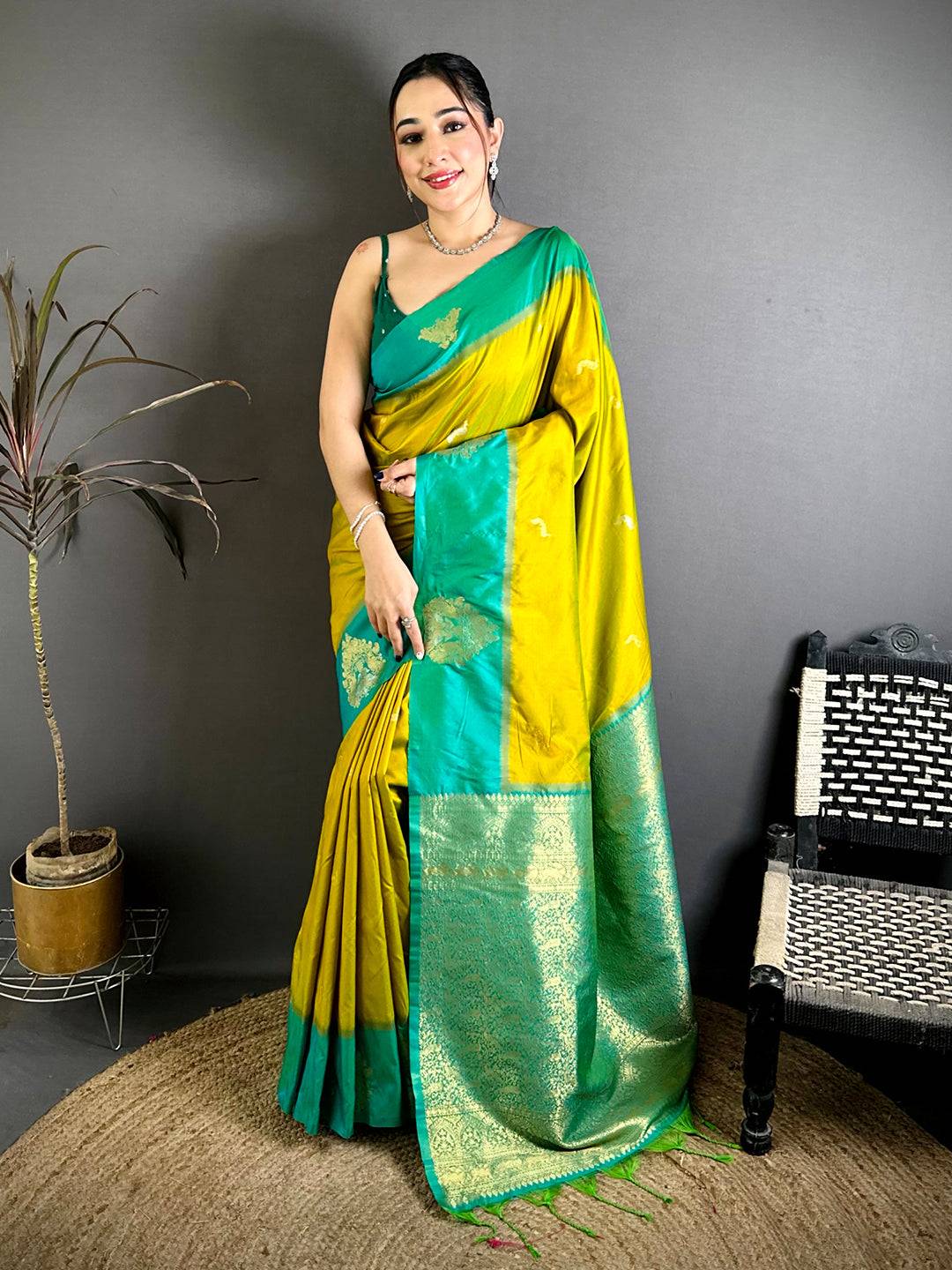 Opulent Silk Contrast Patta Border Saree