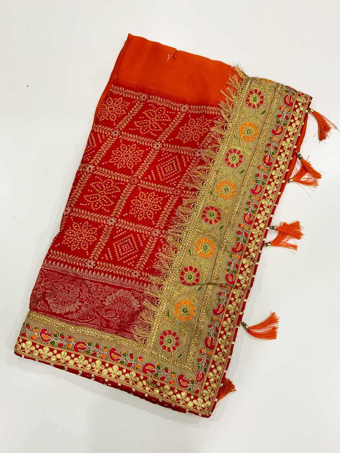 Celestial Foil Bandhej Print Saree