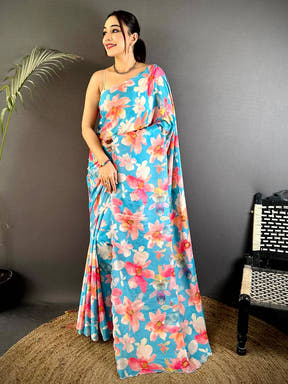 
Elegant Swarovski Chinnon Floral Saree