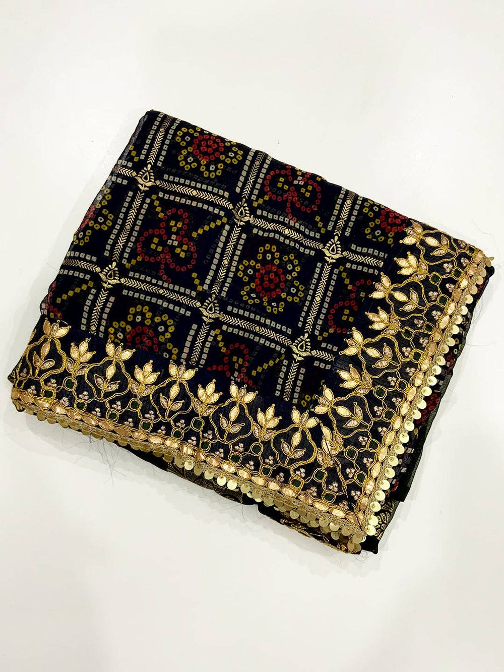 Exclusive Bandhej Foil Work Saree