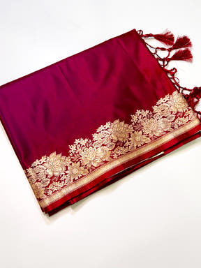 Regal Ombre Weaving Mashru Silk Saree