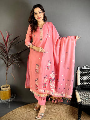 Rose Bloom Mul Cotton Suit Set