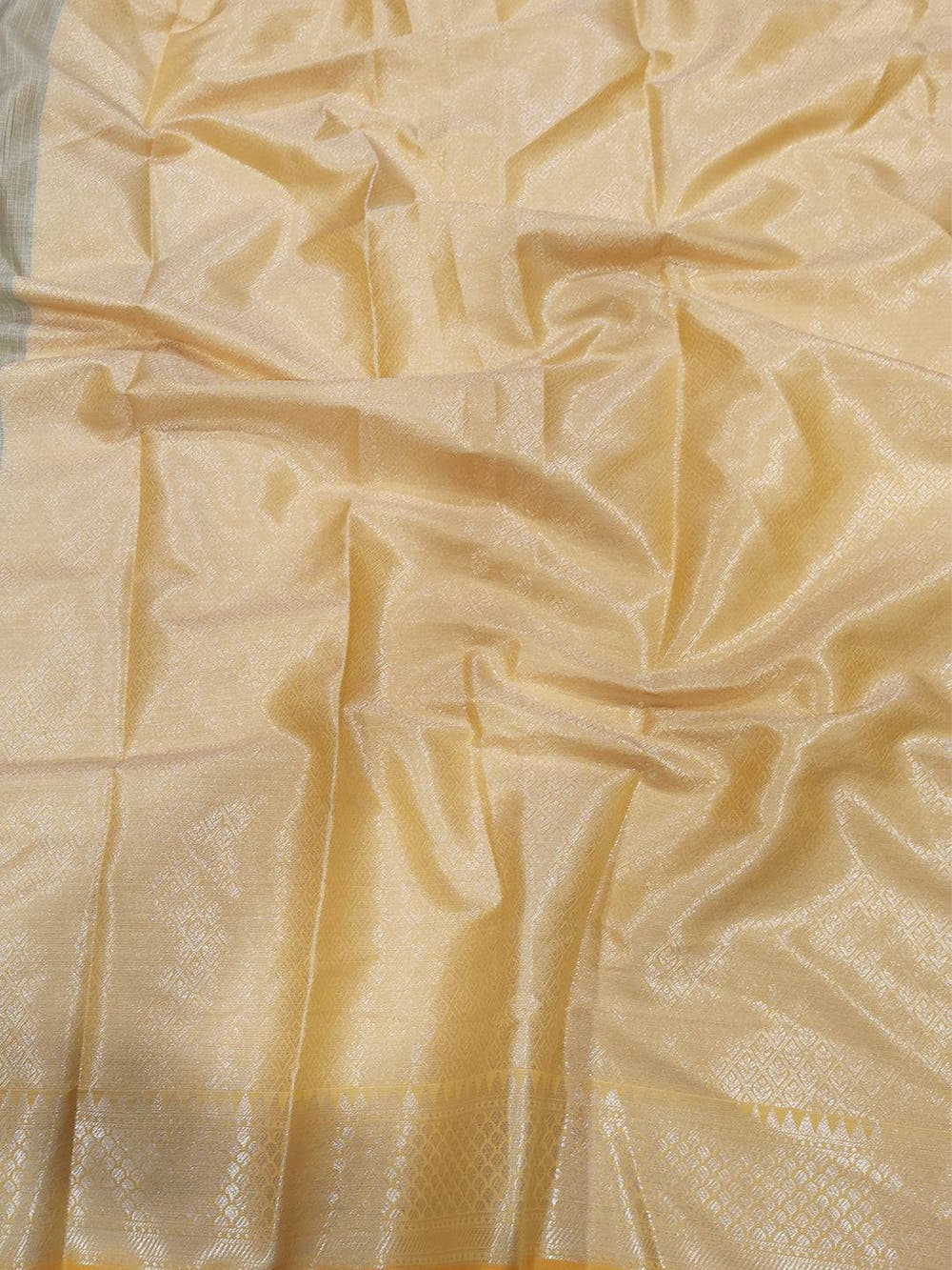 Pastel Sage Green Kota Kora Meenakari Saree