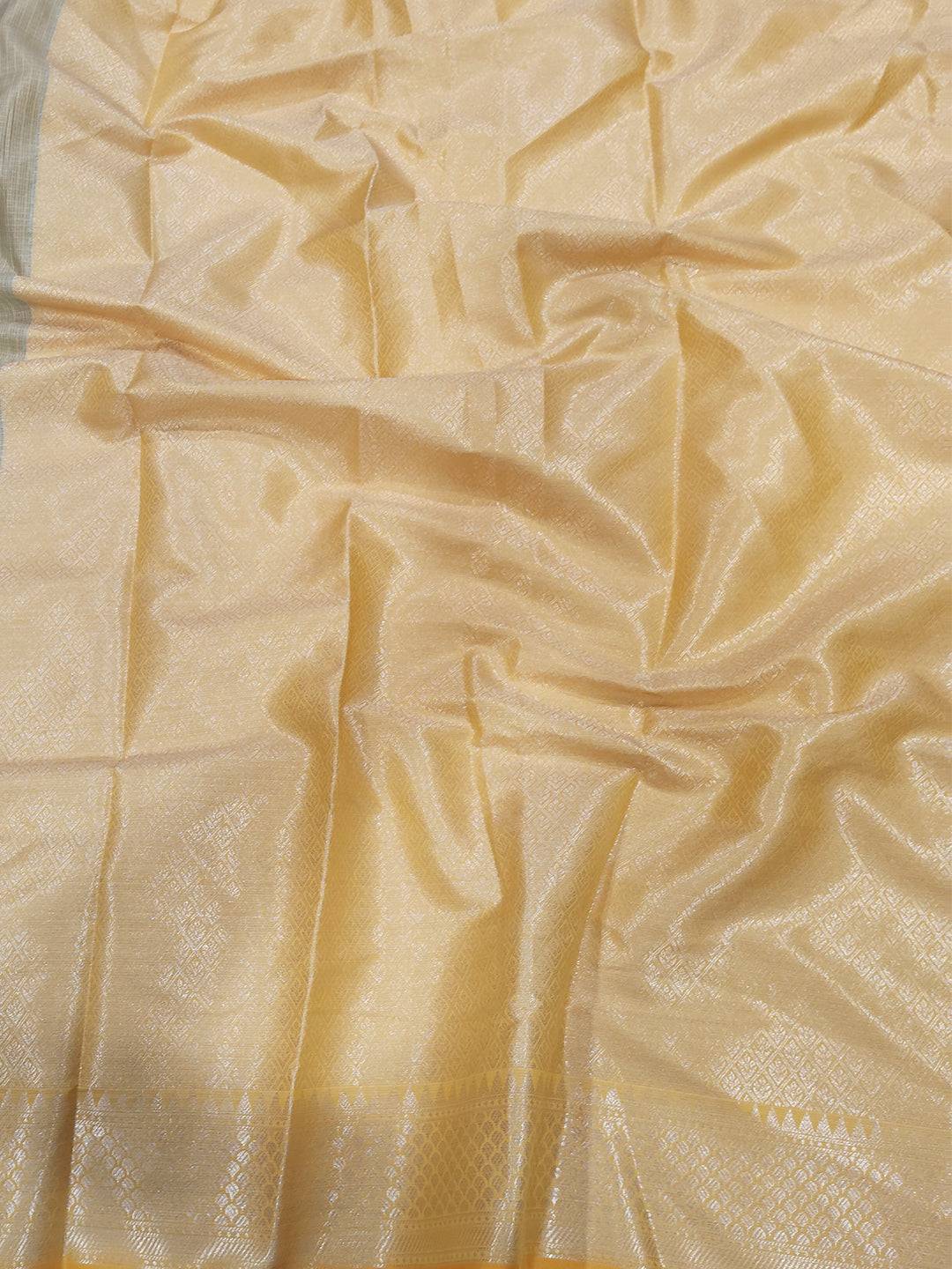 Pastel Sage Green Kota Kora Meenakari Saree