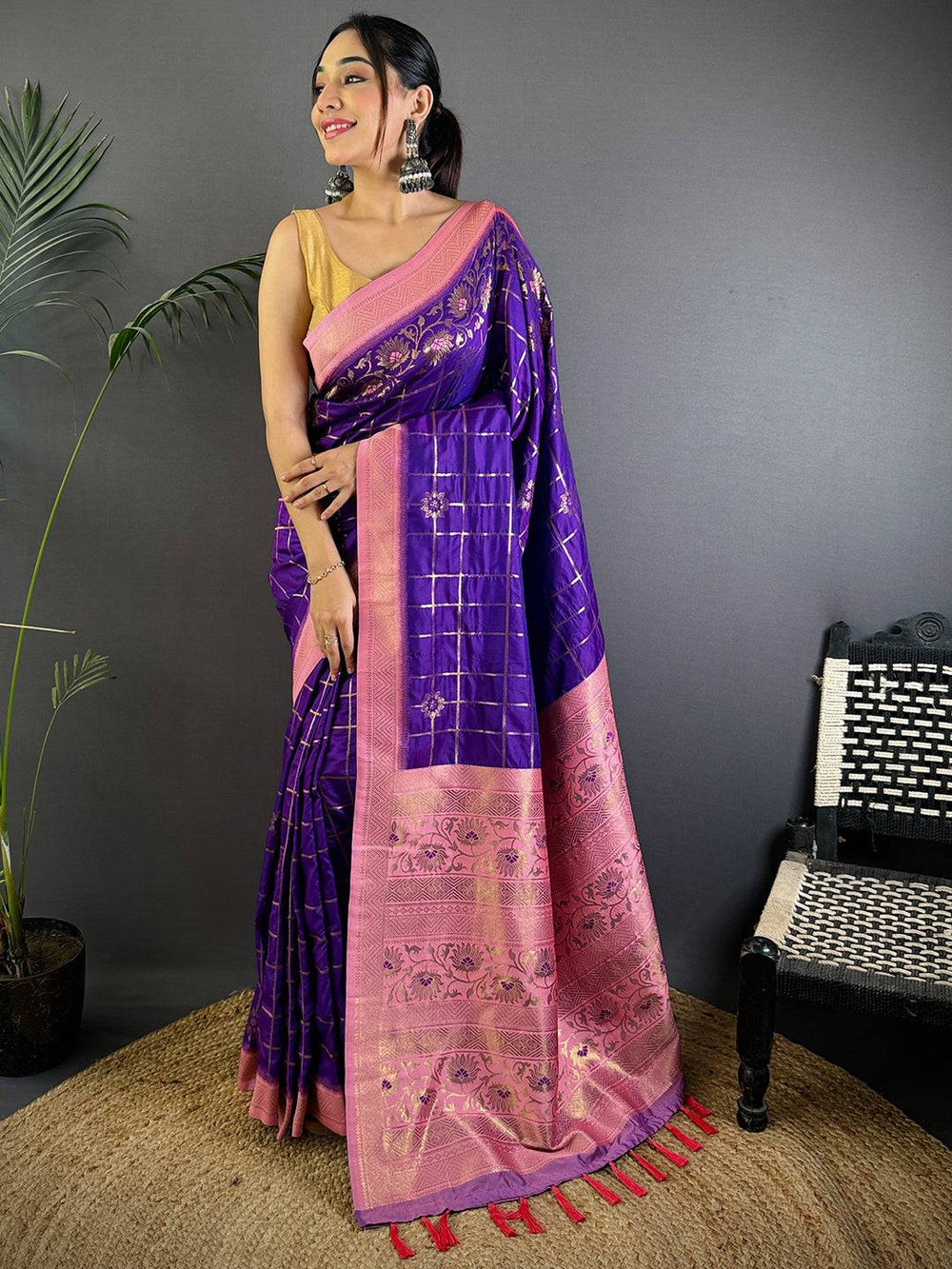 Royal Purple Soft Silk Pattu Saree