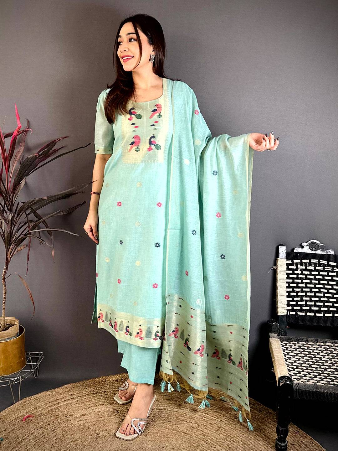 Royal Aqua Mul Cotton Dress