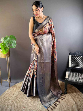 Heritage Bloom Kalamkari Silk Saree

