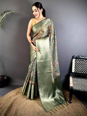 Royal Kota Doriya Kalamkari Printed Saree