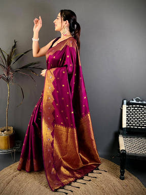 Royal Butti Pattern Soft Silk Zari Saree