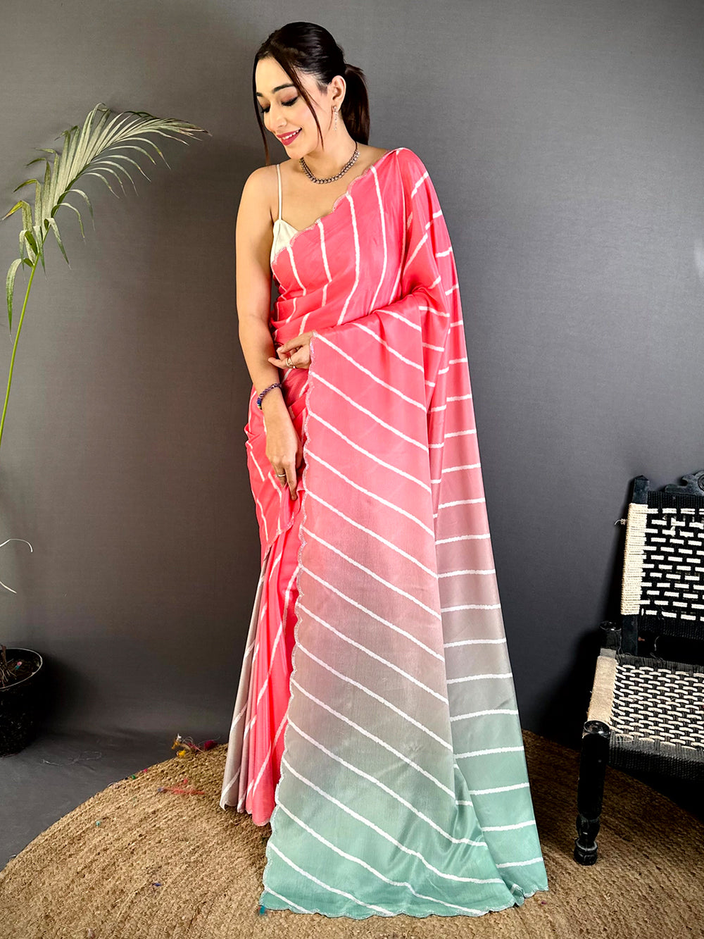 Heritage Swarovski Chinnon Leheriya Saree