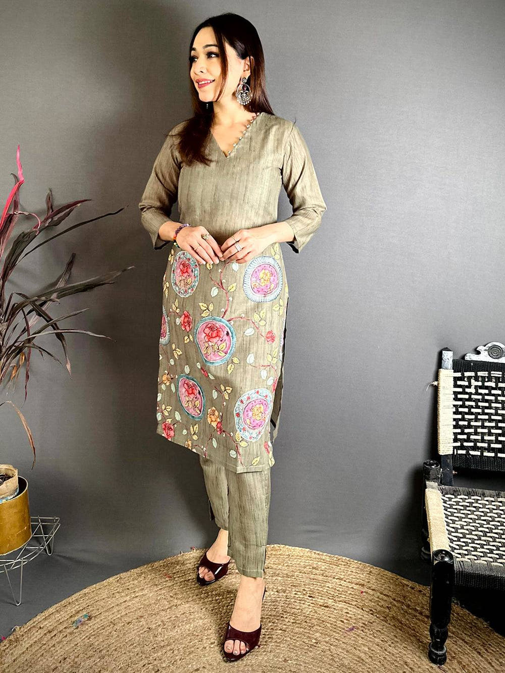 Ethnic Kalamkari Print Mul Kurti
