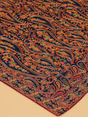 Close-up of Navy Poly Chiffon Pashmina Dupatta design