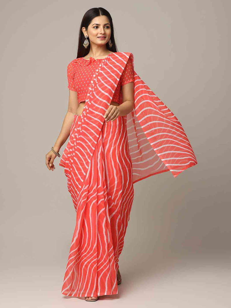 Leheriya Soft Georgette Digital Print Party Wear Saree