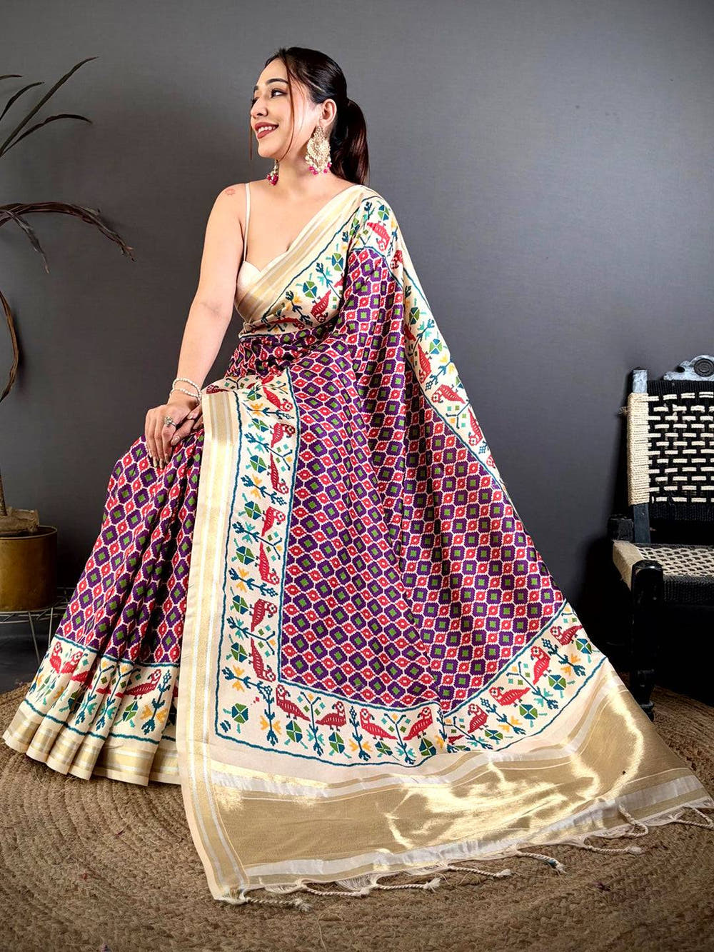 Regal Ikkat Soft Kanchi Silk Saree