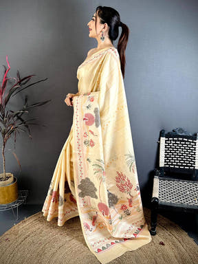 Royal Pichwai Peacock Tussar Saree
