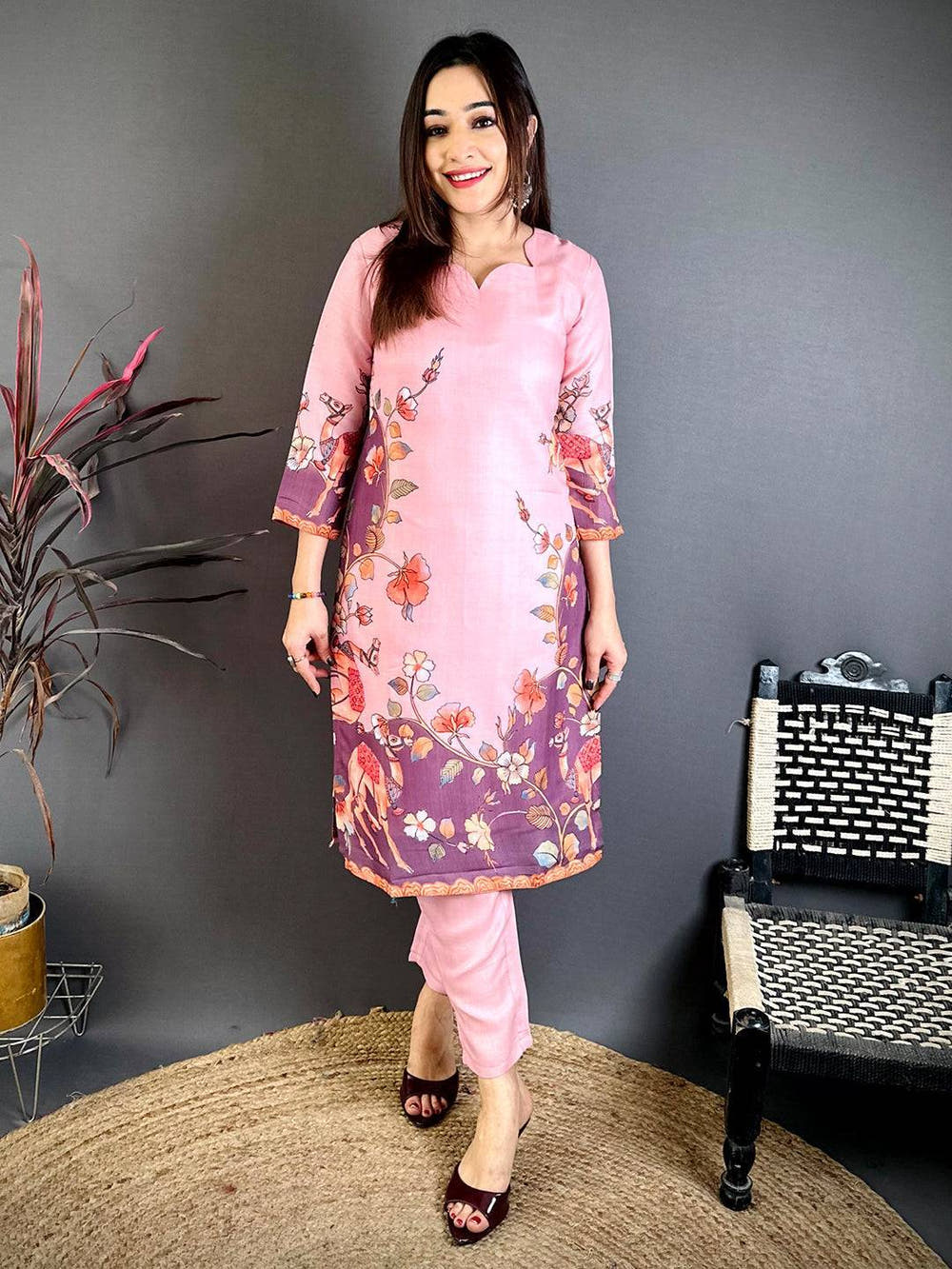 Traditional Kalamkari Print Straight Kurti