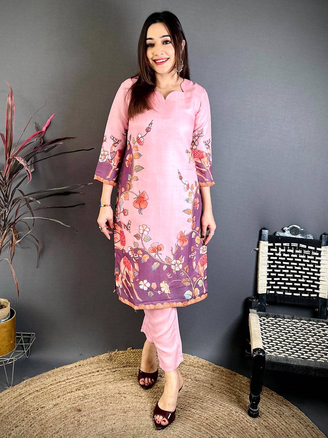 Traditional Kalamkari Print Straight Kurti