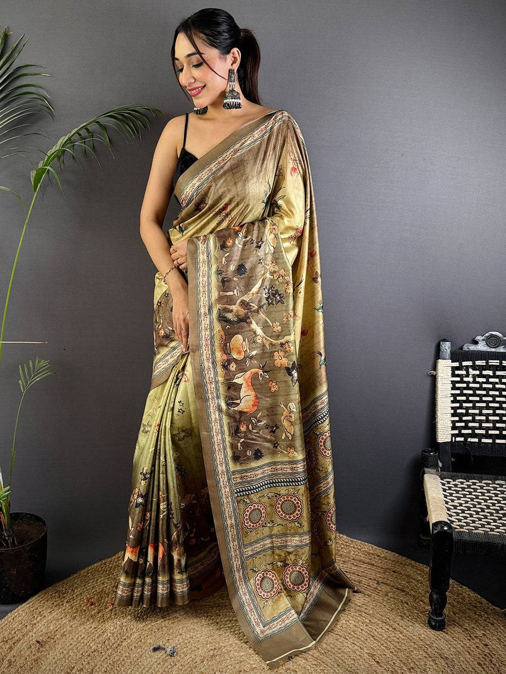 Opulent Soft Dola Silk Printed Saree