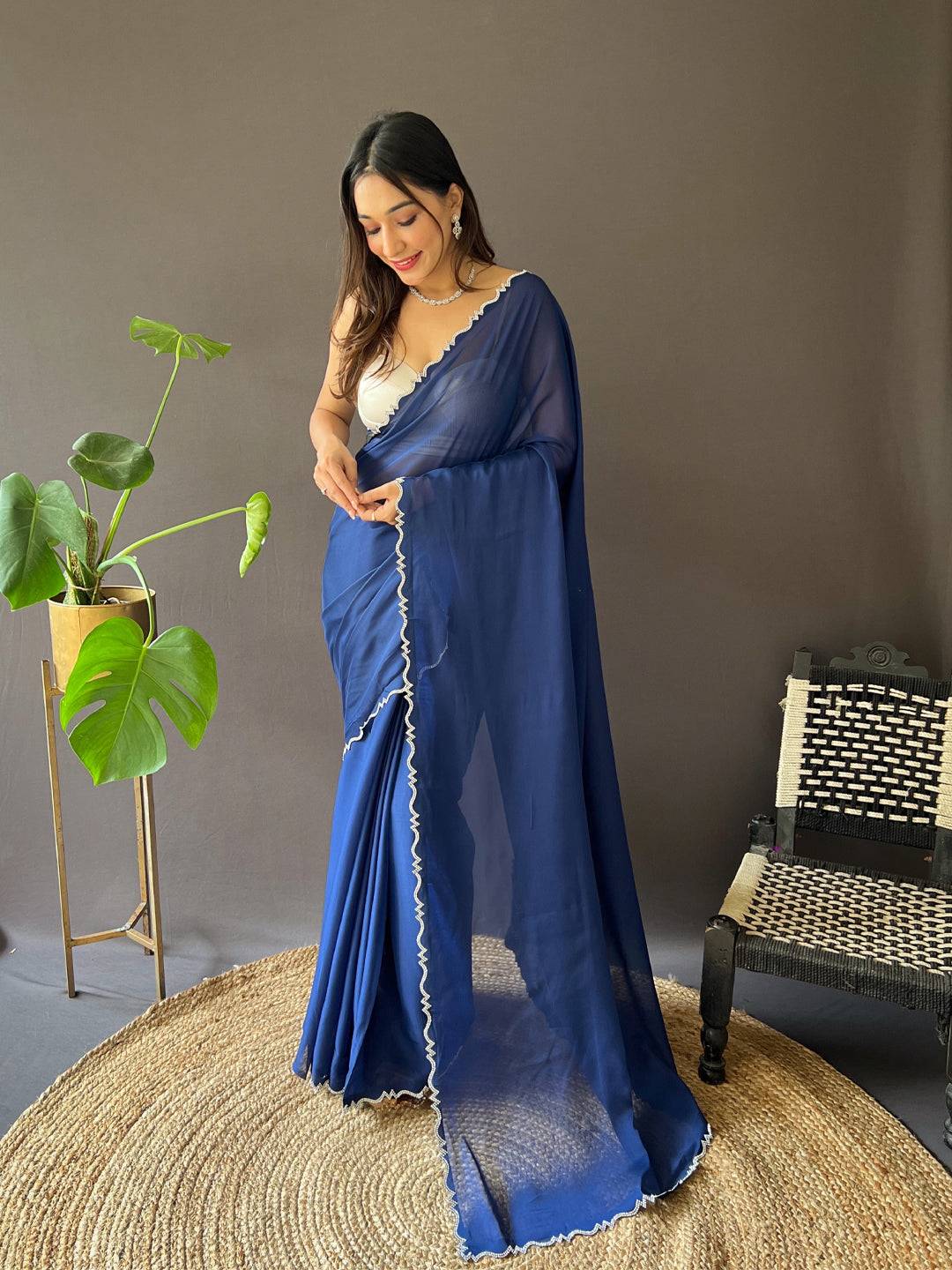 Blue Rangoli Silk Saree


