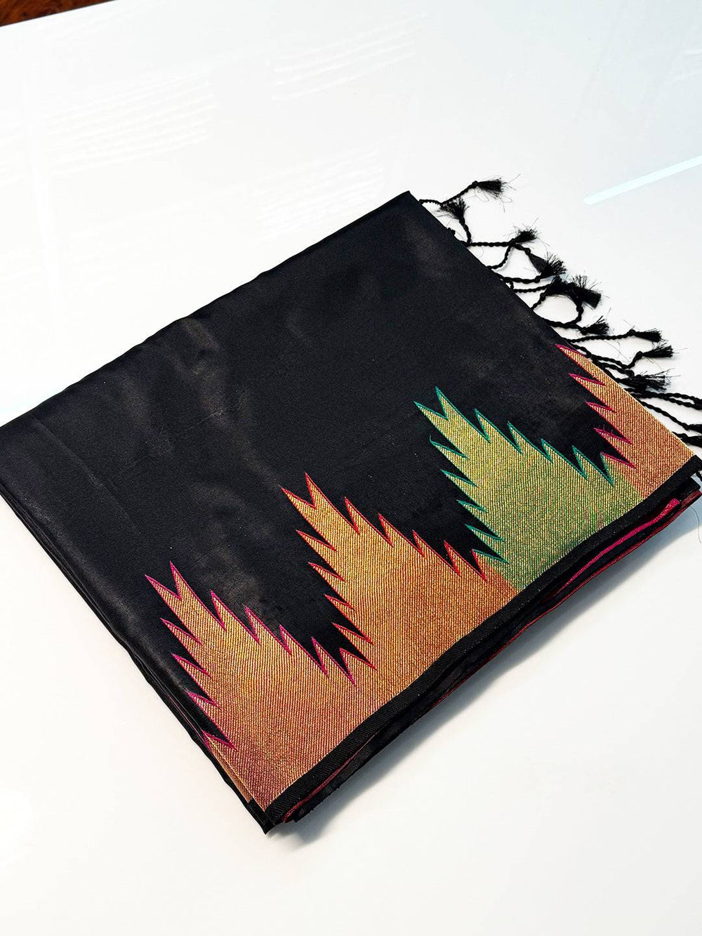 Black Copper Radiance Katan Silk Saree