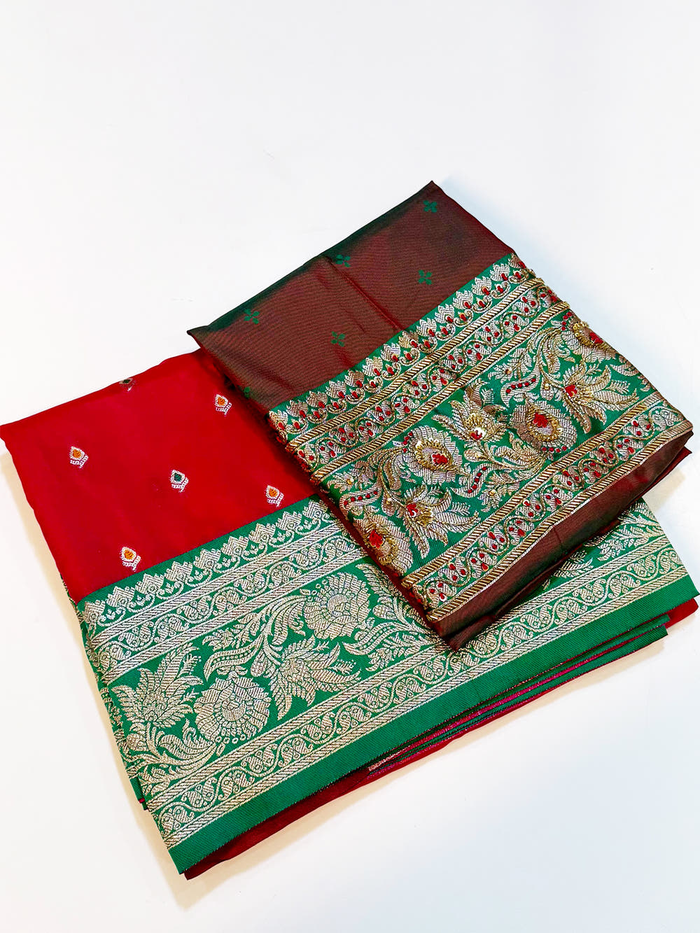 Bright Pink Soft Silk Kanjivaram Saree With Maggam Blouse