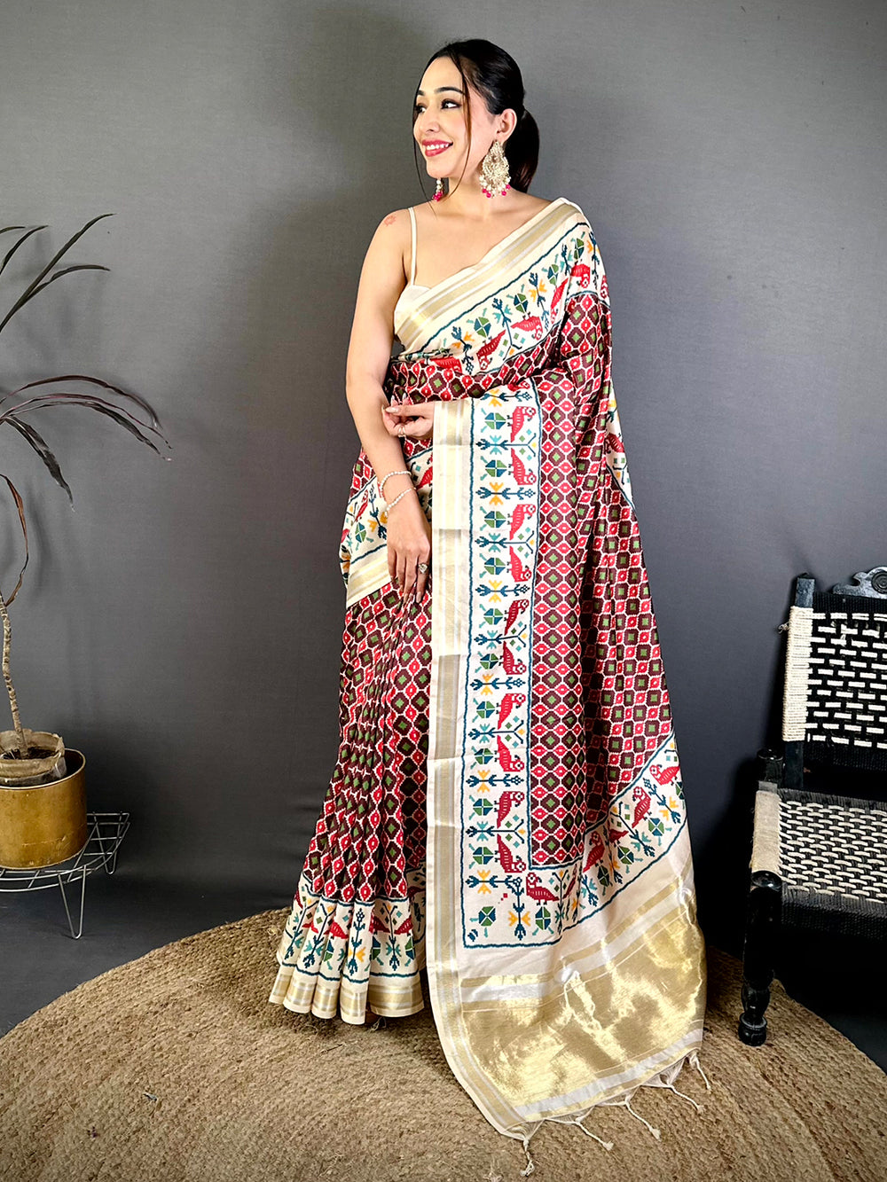 Classic Ikkat Soft Kanchi Silk Saree