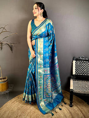 Classic Double Ikkat Patola Silk Saree