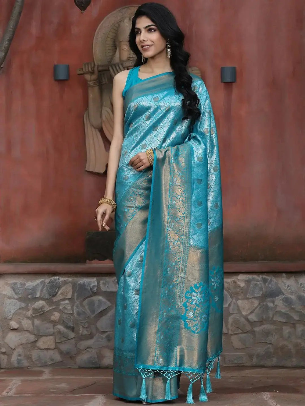 Kanjivaram Silk Saree with Zari Work