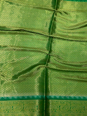 Green Banarasi Silk Lotus Kalamkari Saree