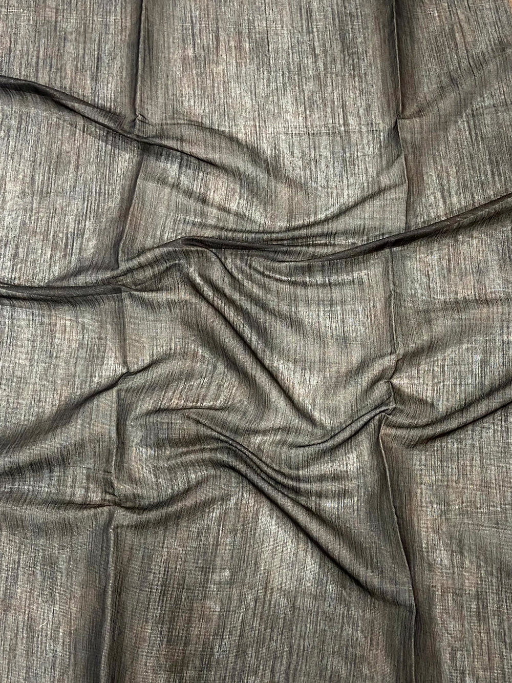 Coffee Brown Tissue Chanderi Kalamkari Handprint Saree