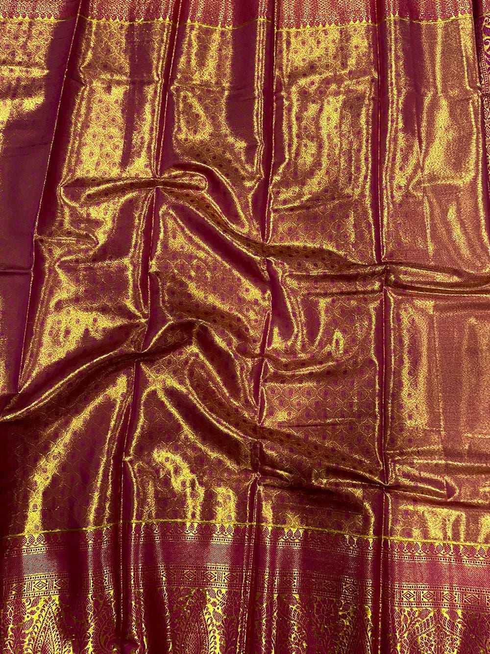 Dharmavaram Feather Zari Woven Saree