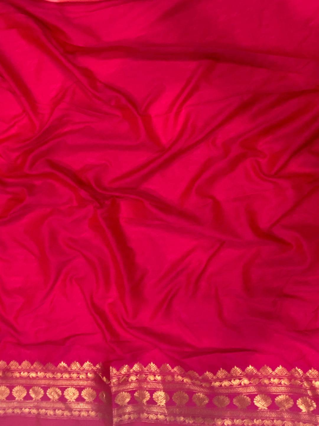 Rose Pink Satin Bentex Soft Silk Saree