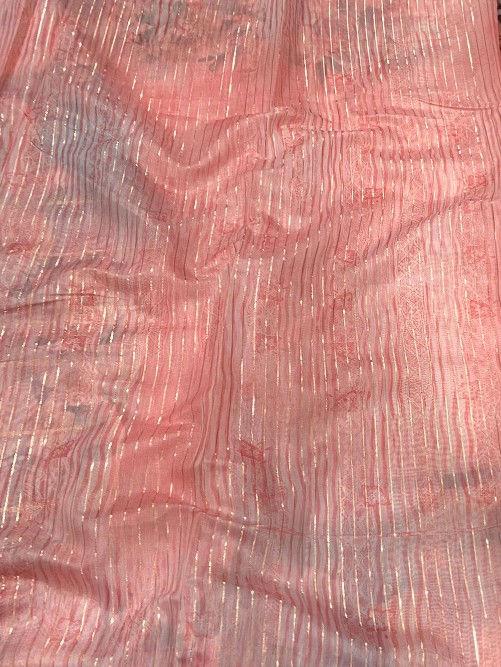 Light Pink Soft Organza Digital Floral Saree