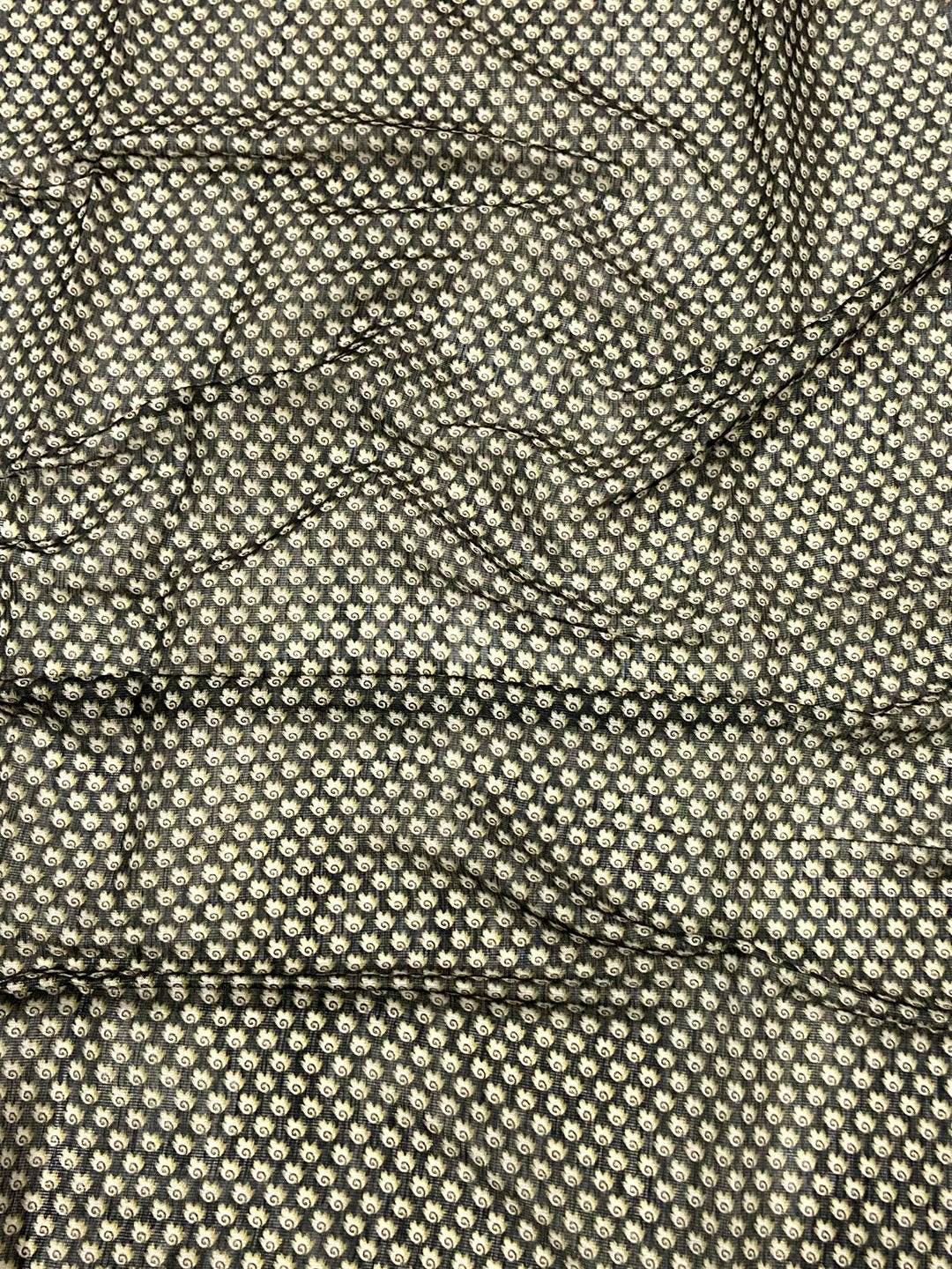 Olive Green Linen Juth Digital Print Saree